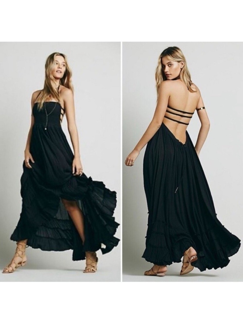 Free People Extratropical Maxi Dress in Dark Blue